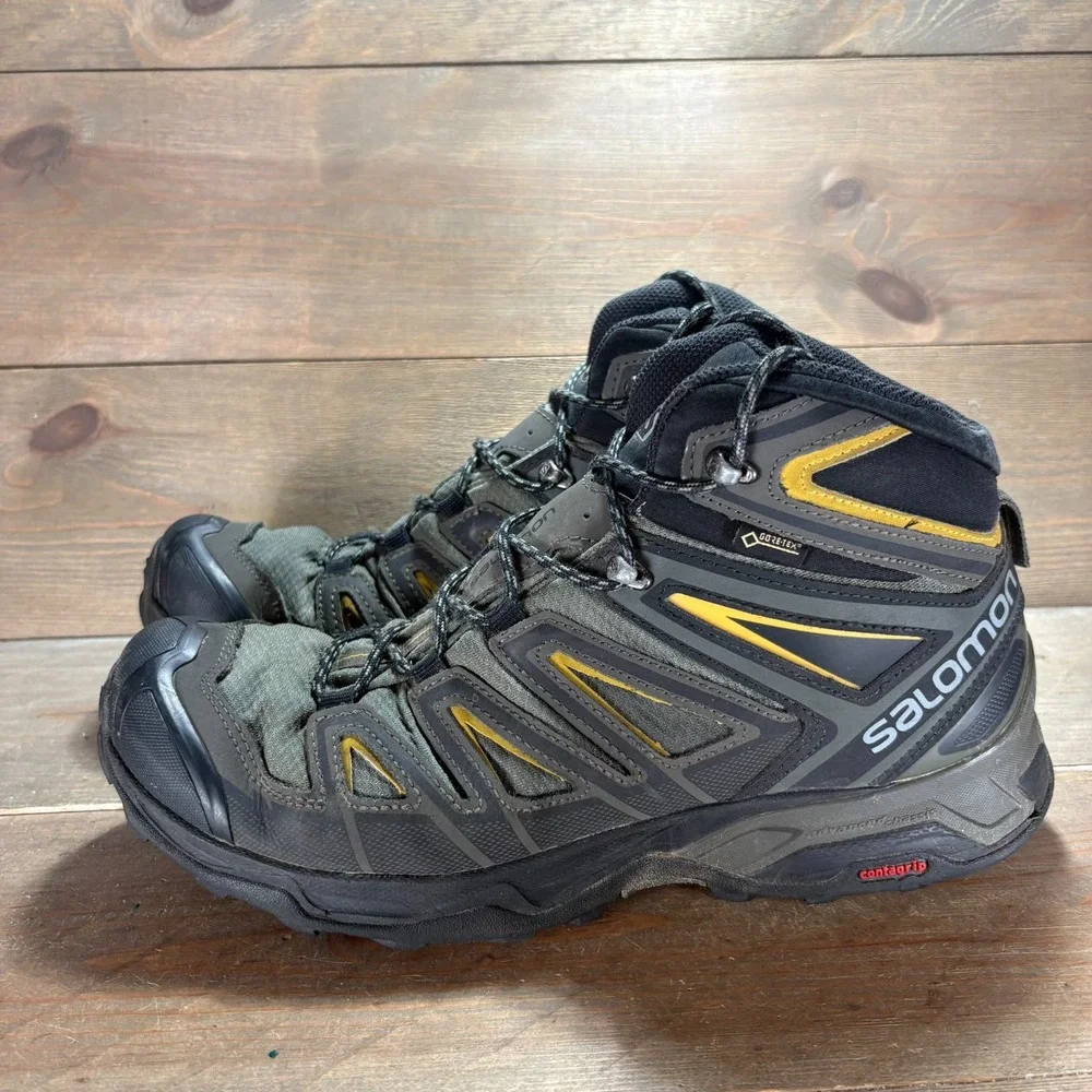 Salomon X Ultra 3 Mid GTX Mens size 10 shoes green Waterproof Hiking sneakers